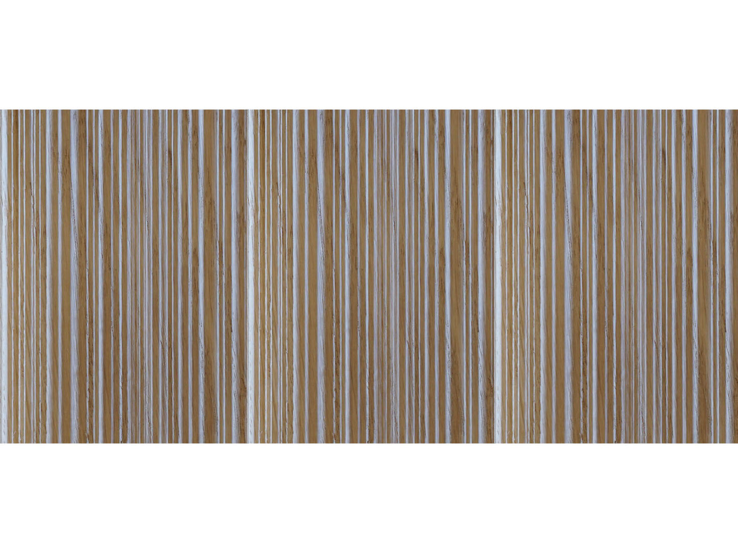 Side by side of Weldtex tongue & groove white oak hardwood plank consisting of a combed, striated, brushed wood appearance common in mid-century modern homes and design